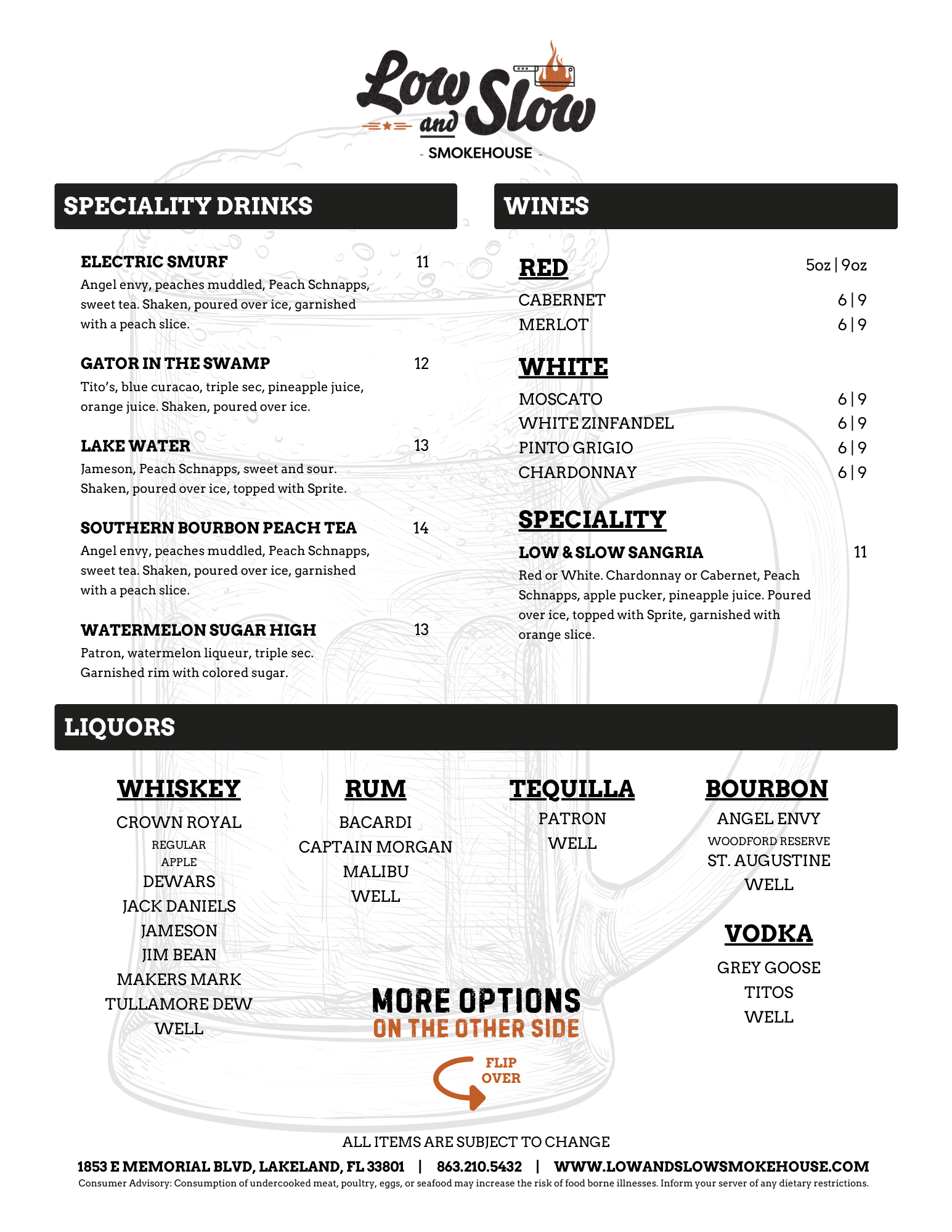LOSL FL - Drinks Menu - Rear