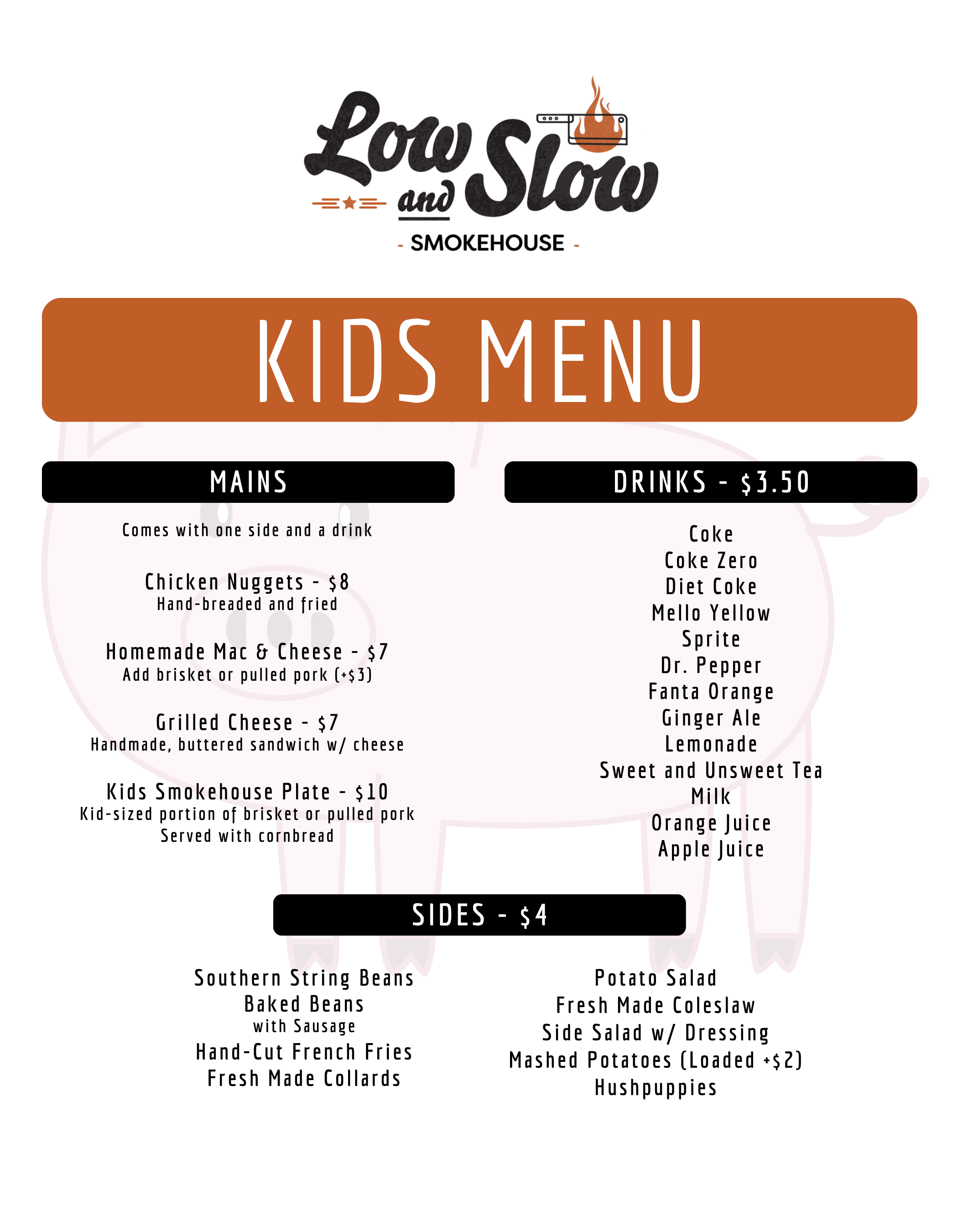 LOSL Kids Menu