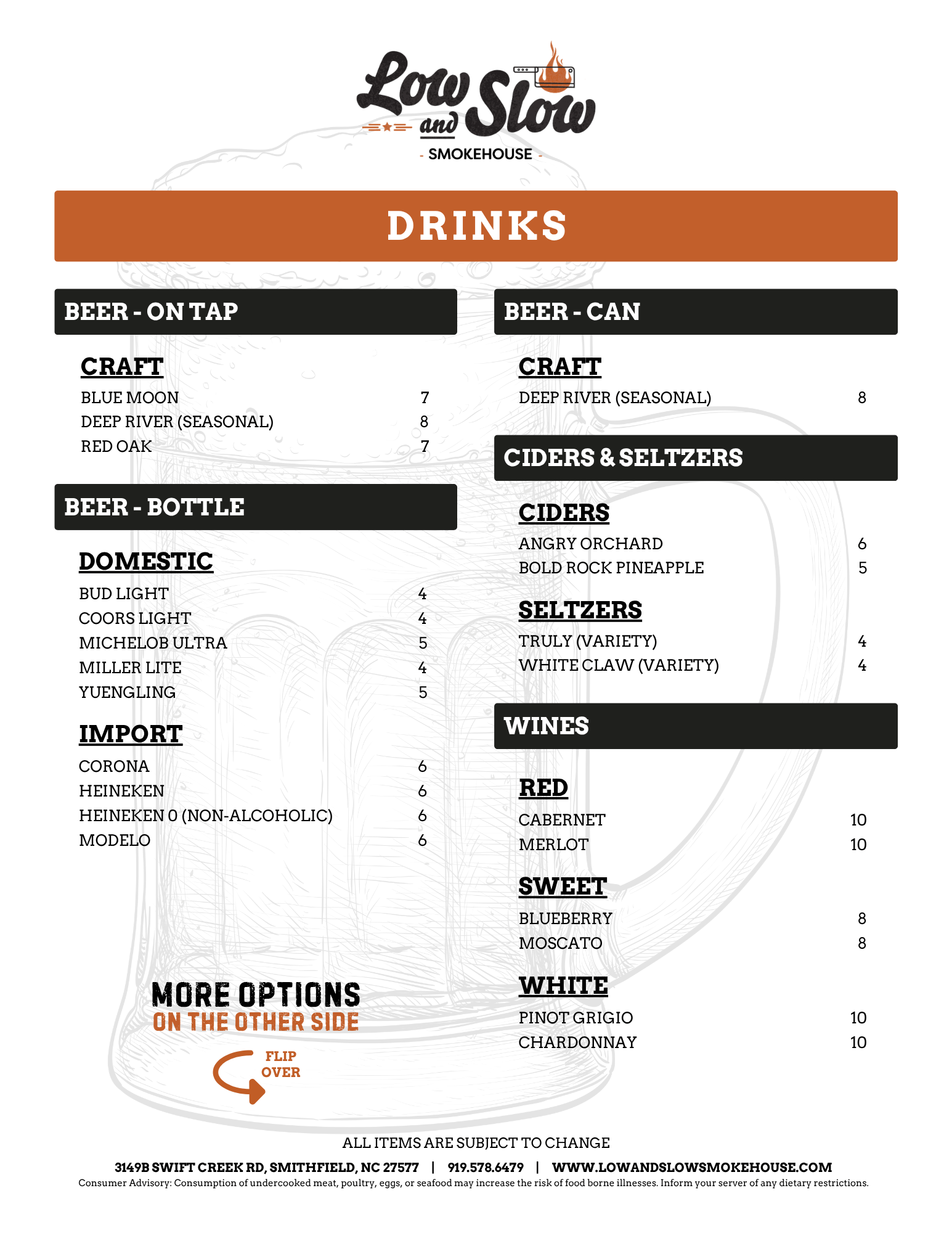 LOSL NC - Drinks Menu - Front-1